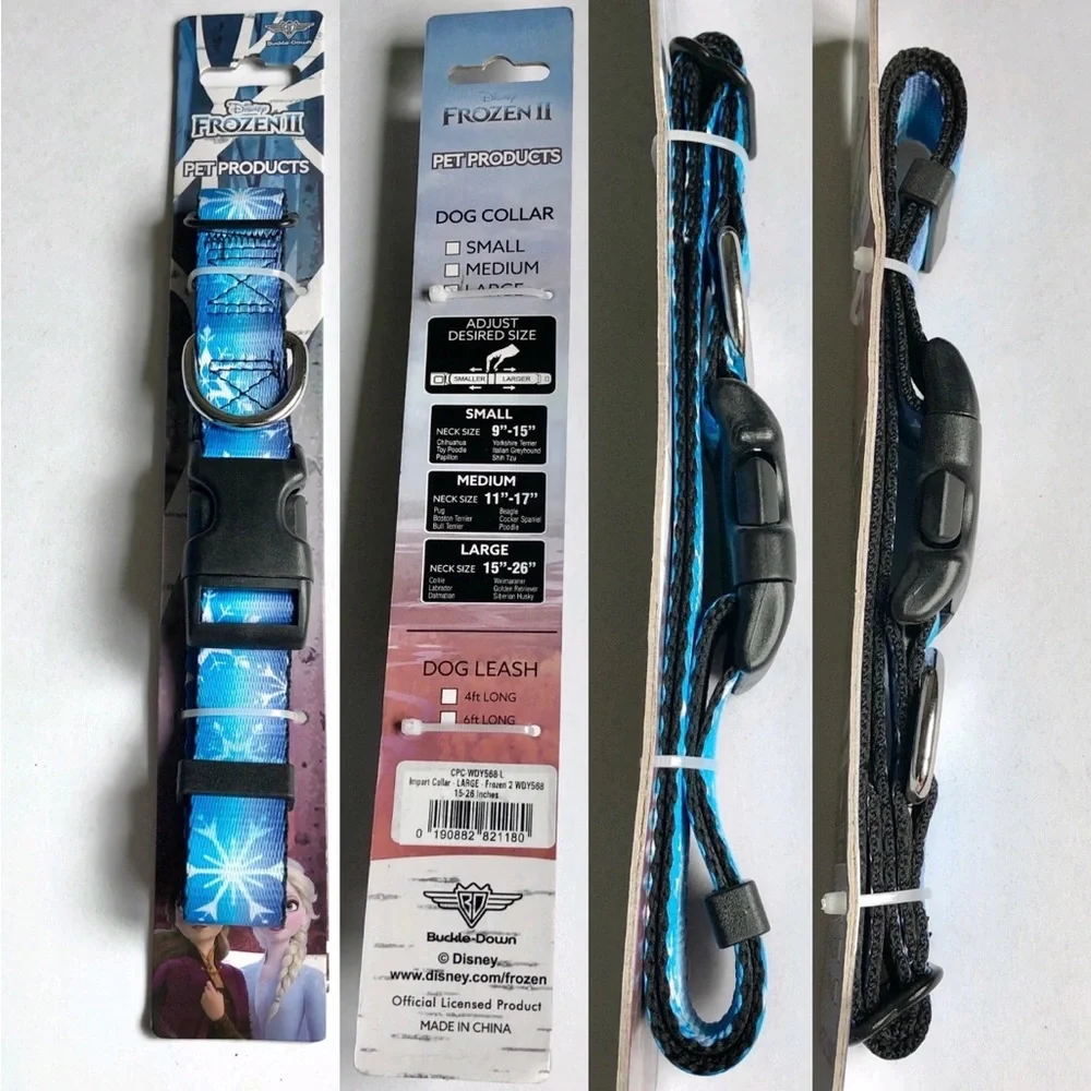 2/$20 NEW DISNEY Frozen II Dog Pet Collar Adjustable LARGE 15” - 26” Neck Size
